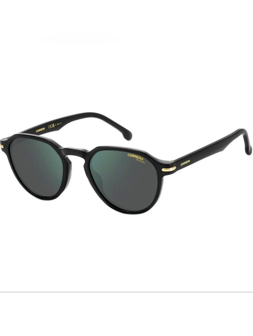 Carrera 314/S Black/Green Grey High Contrast Mirror Polarized Lens Sunglasses